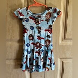 Posh Peanut Skirted Romper Amelia Earhart print